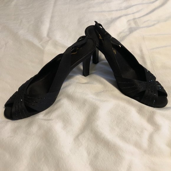 Nina Black Slingback, Dress Shoes size 9M - Picture 3 of 7